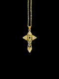 Croix chrétienne en plaqué or zircon – cadeau religieux élégant