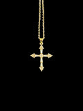 Bijou chrétien pour homme et femme, croix moderne en plaqué or avec zircon.