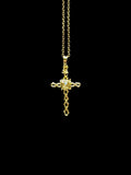Collier croix en plaqué or avec zircon – bijou chrétien de qualité par Elohim Bijoux.