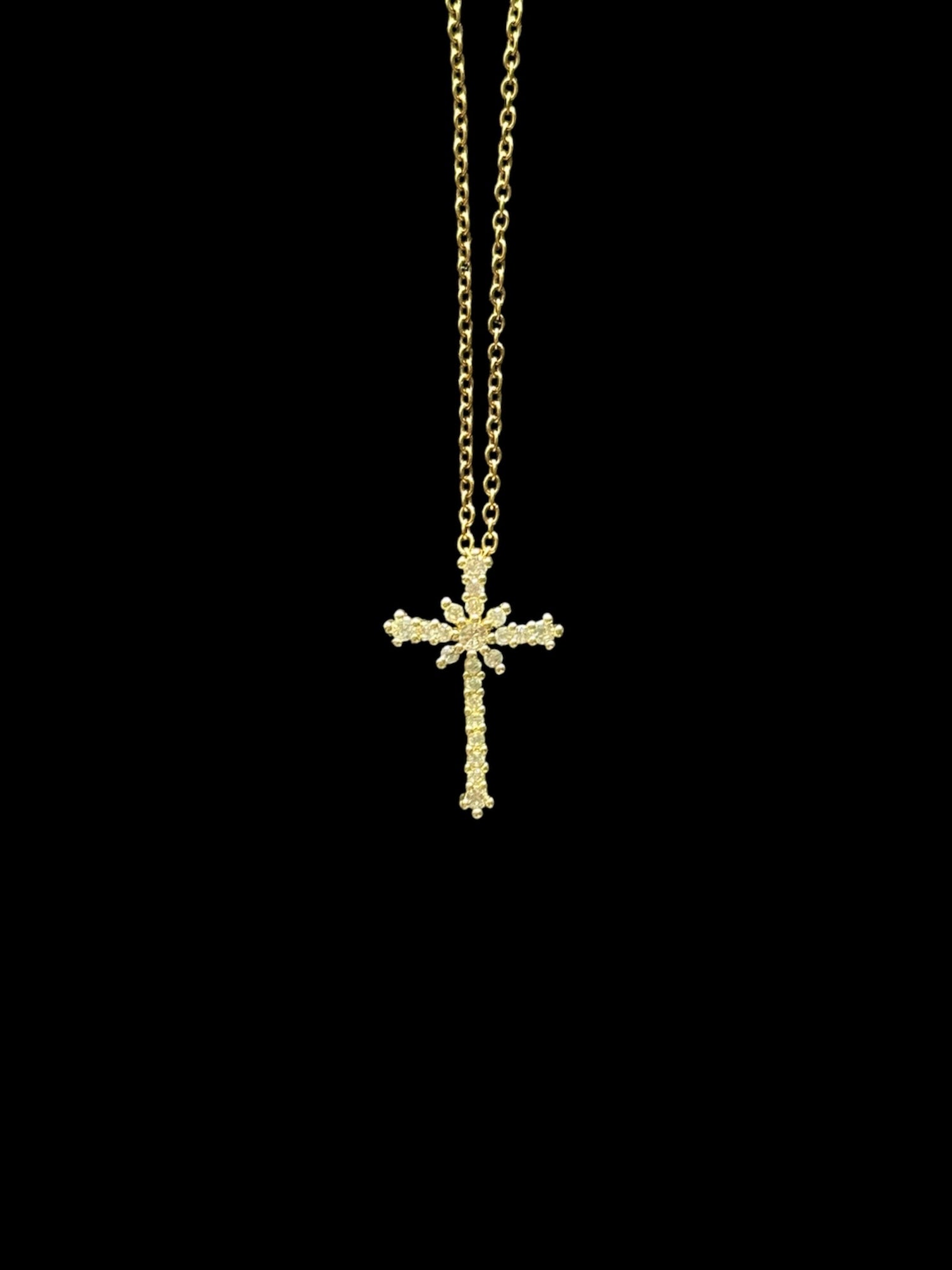 Cadeau unique : collier chrétien avec croix et zircon – Elohim Bijoux.