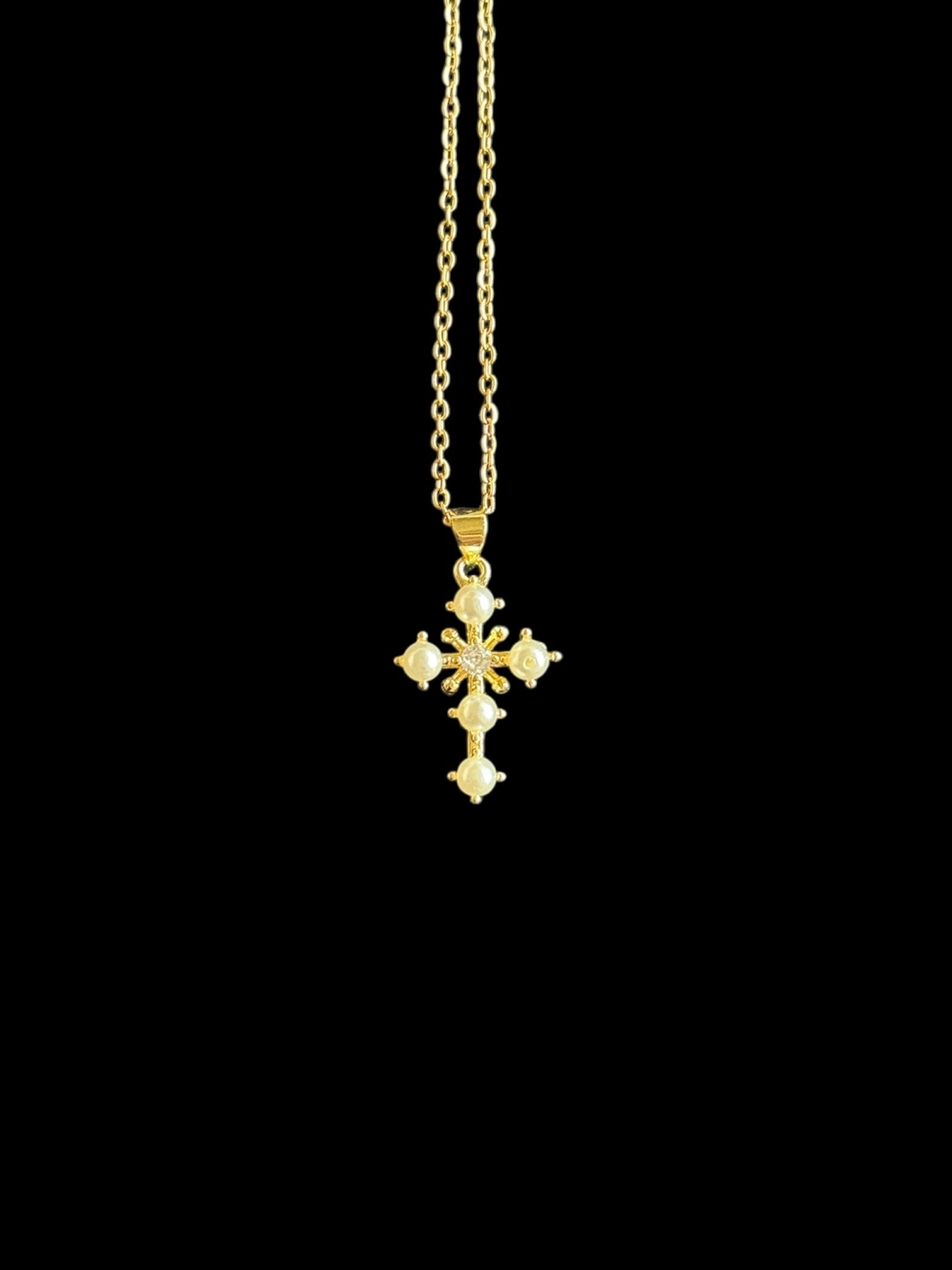 Bijoux chrétiens pour femme et homme, collier avec croix en acier inoxydable et zircon.