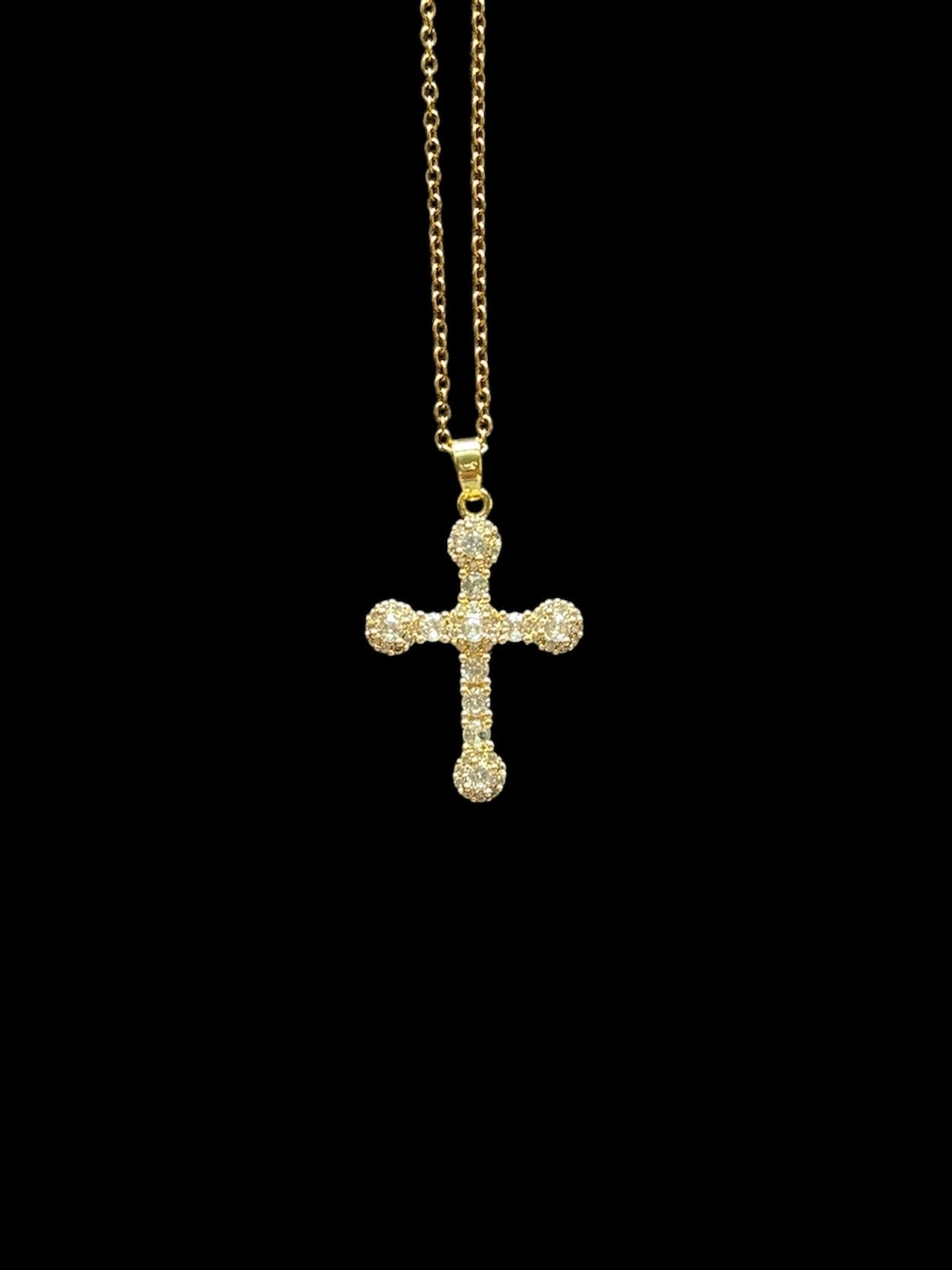 Collier fin en zircon et plaqué or, bijou chrétien délicat – Elohim Bijoux.