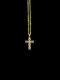 Collier chrétien Elohim Bijoux, acier inoxydable plaqué or rose et or, pendentif avec zircon étincelant pour femme.