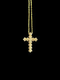 Bijou chrétien croix en plaqué or avec zircon – accessoire de foi moderne