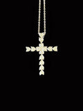 Collier croix argent : Pendentif en pierres transparentes étincelantes